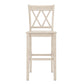 X-Back Bar Height Chairs (Set of 2) - Antique White Finish