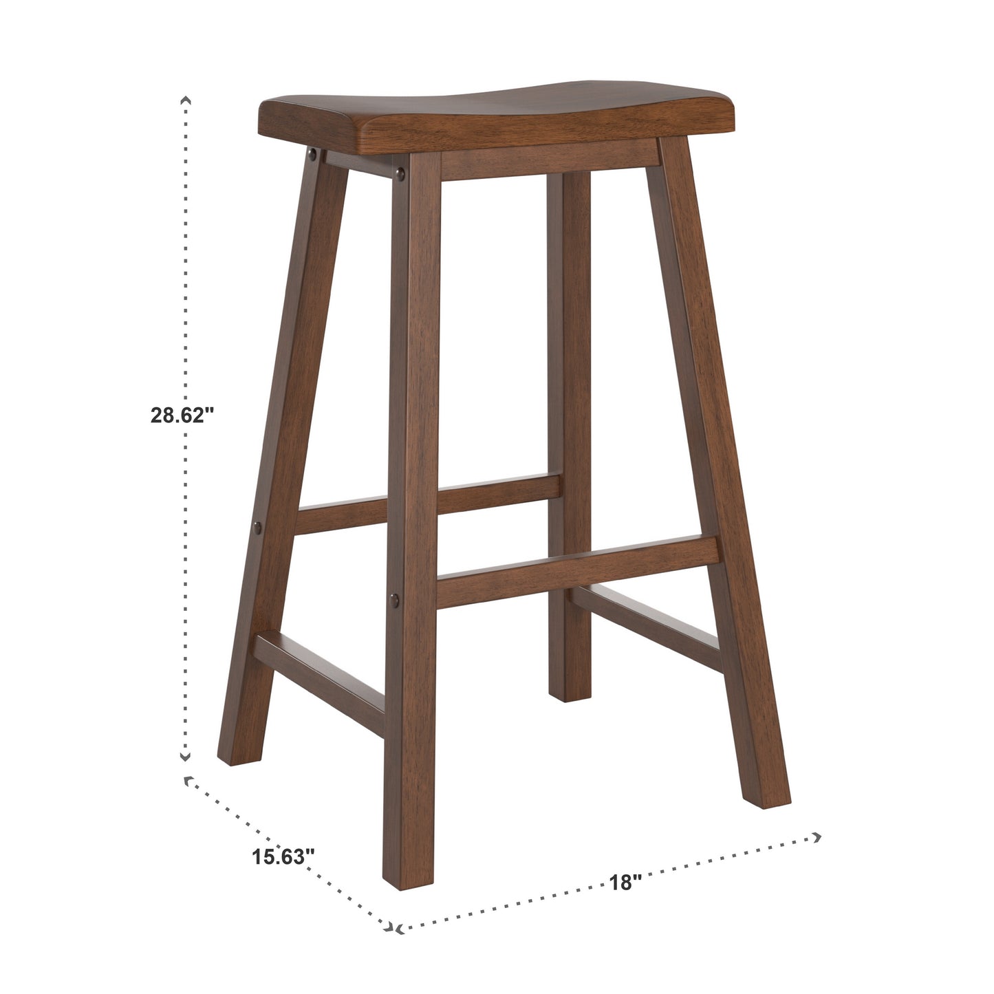 Saddle Seat 29" Bar Height Backless Stools (Set of 2) - Warm Cherry Finish
