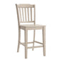 Slat Back Wood Counter Height Chairs (Set of 2) - Antique White Finish