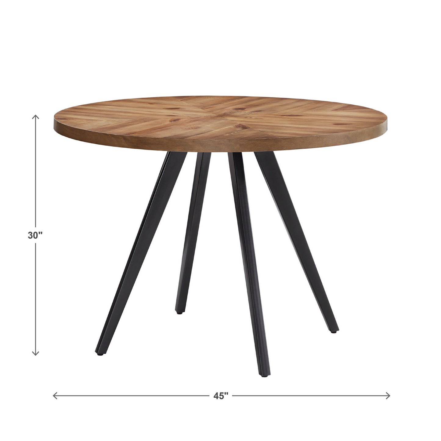 Oak Top Black Finish Dining Table