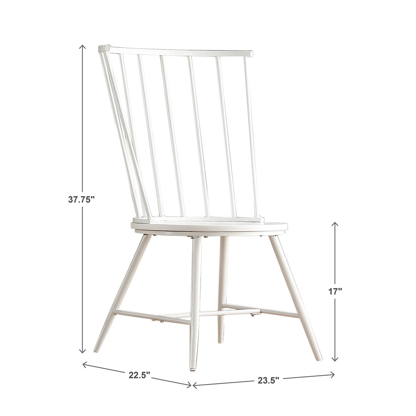 High Back Windsor Classic Dining Chairs (Set of 2) - White