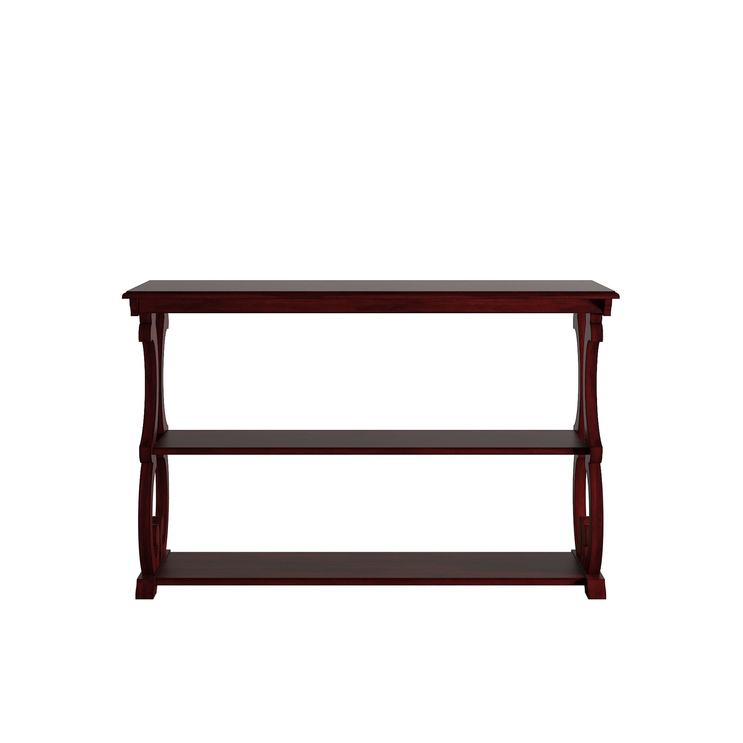 Wood Scroll Sofa Table - Antique Berry