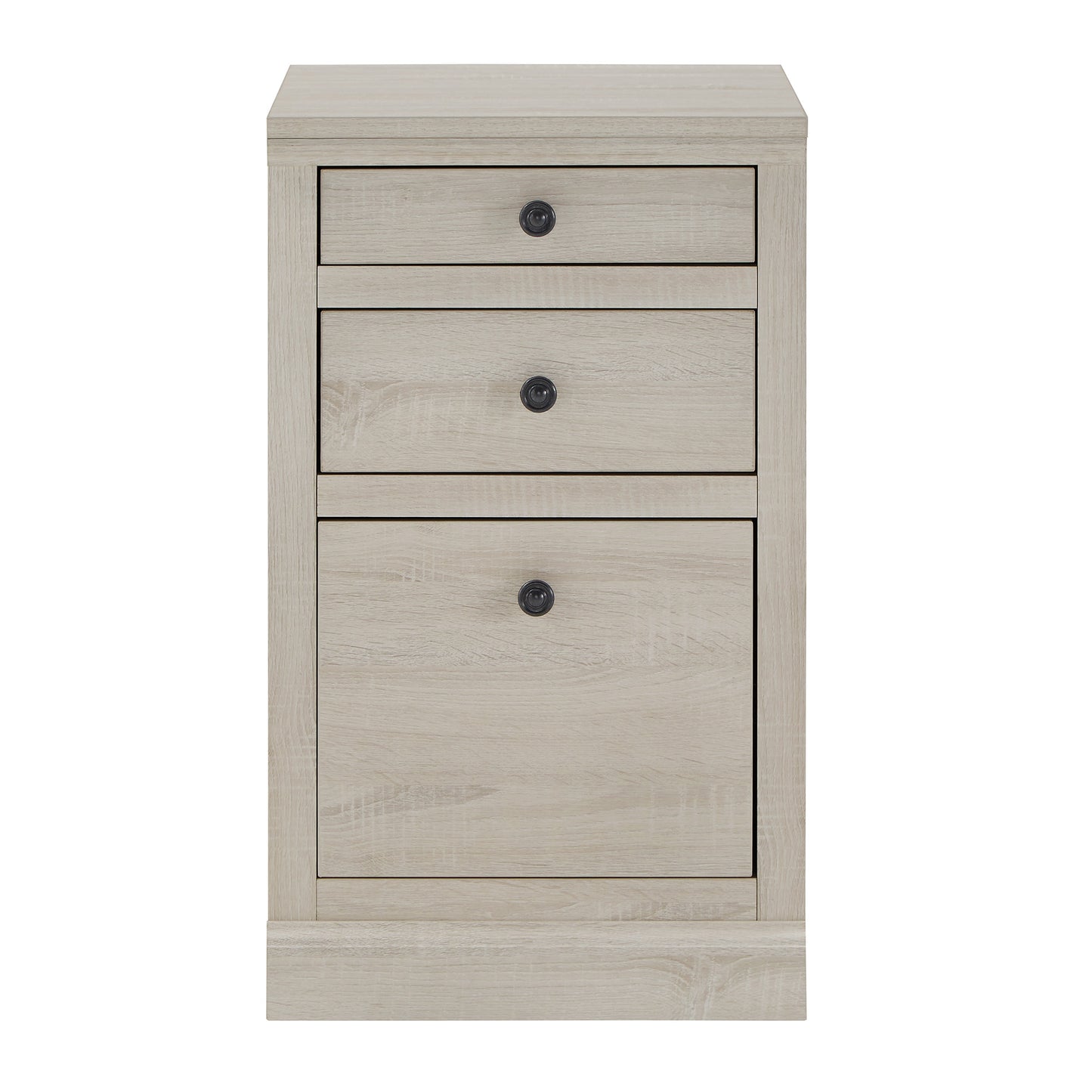 40 in. Corner Desk with USB Chargers and 3-drawer File Cabinet - Antique White Finish