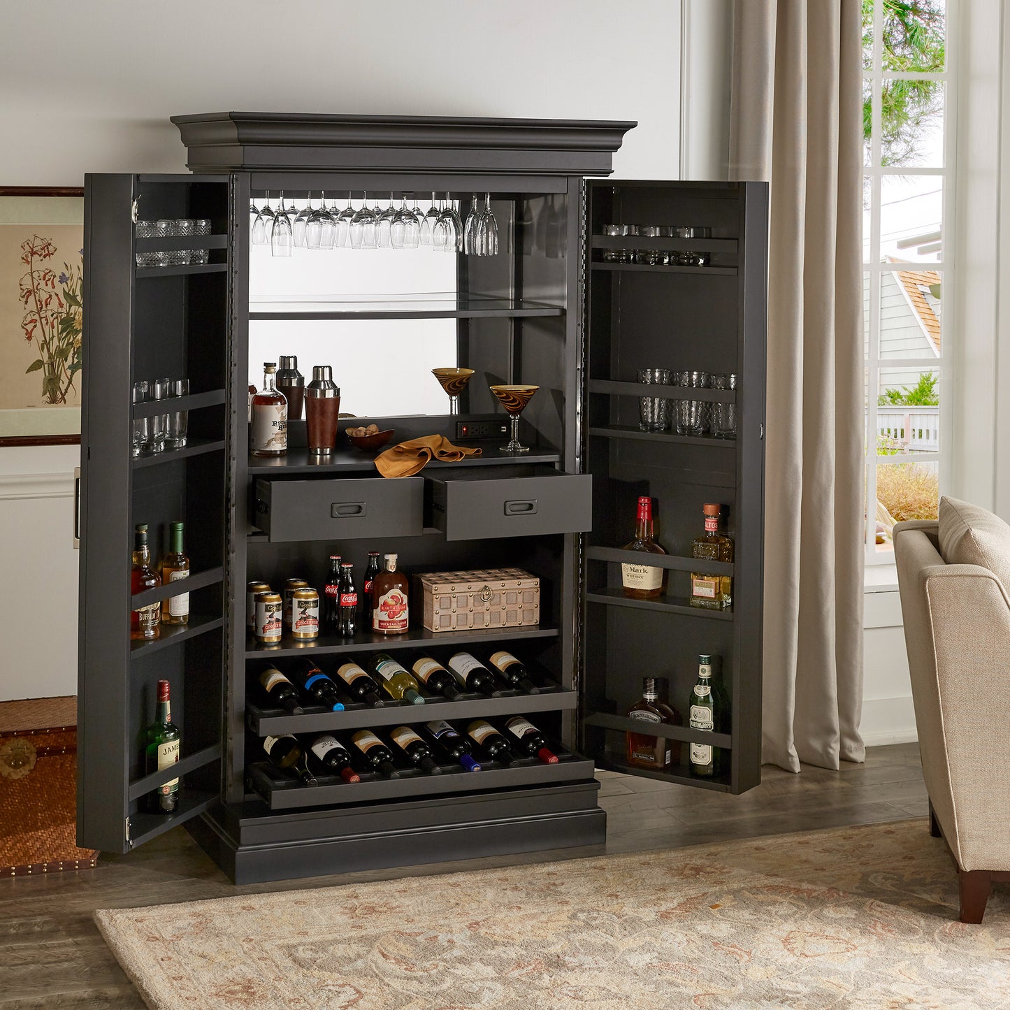 Bar with Wine Storage Cabinet