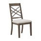 Espresso Finish Dining Chairs (Set of 2) - Light Brown Fabric