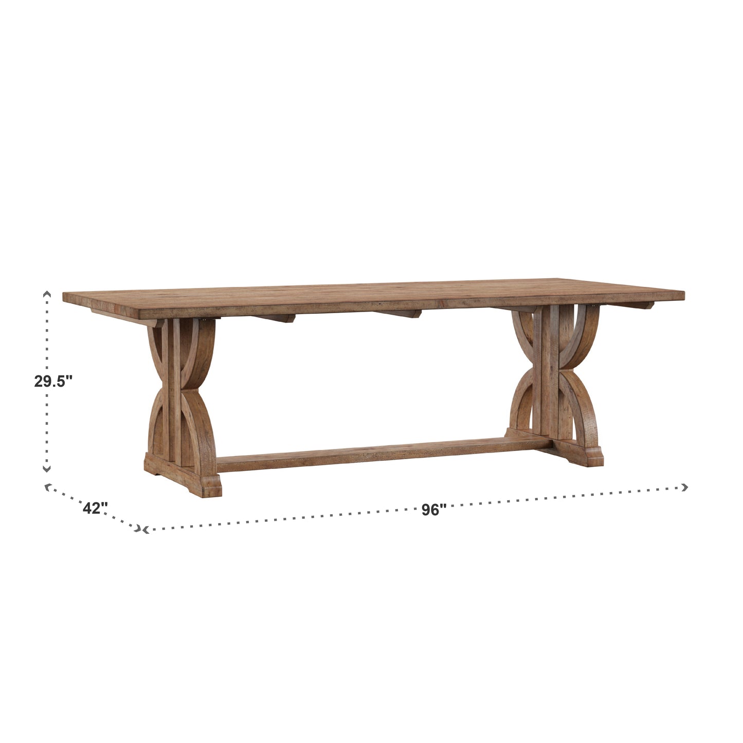 Rectangular Reclaimed Wood Dining Table - Natural Finish