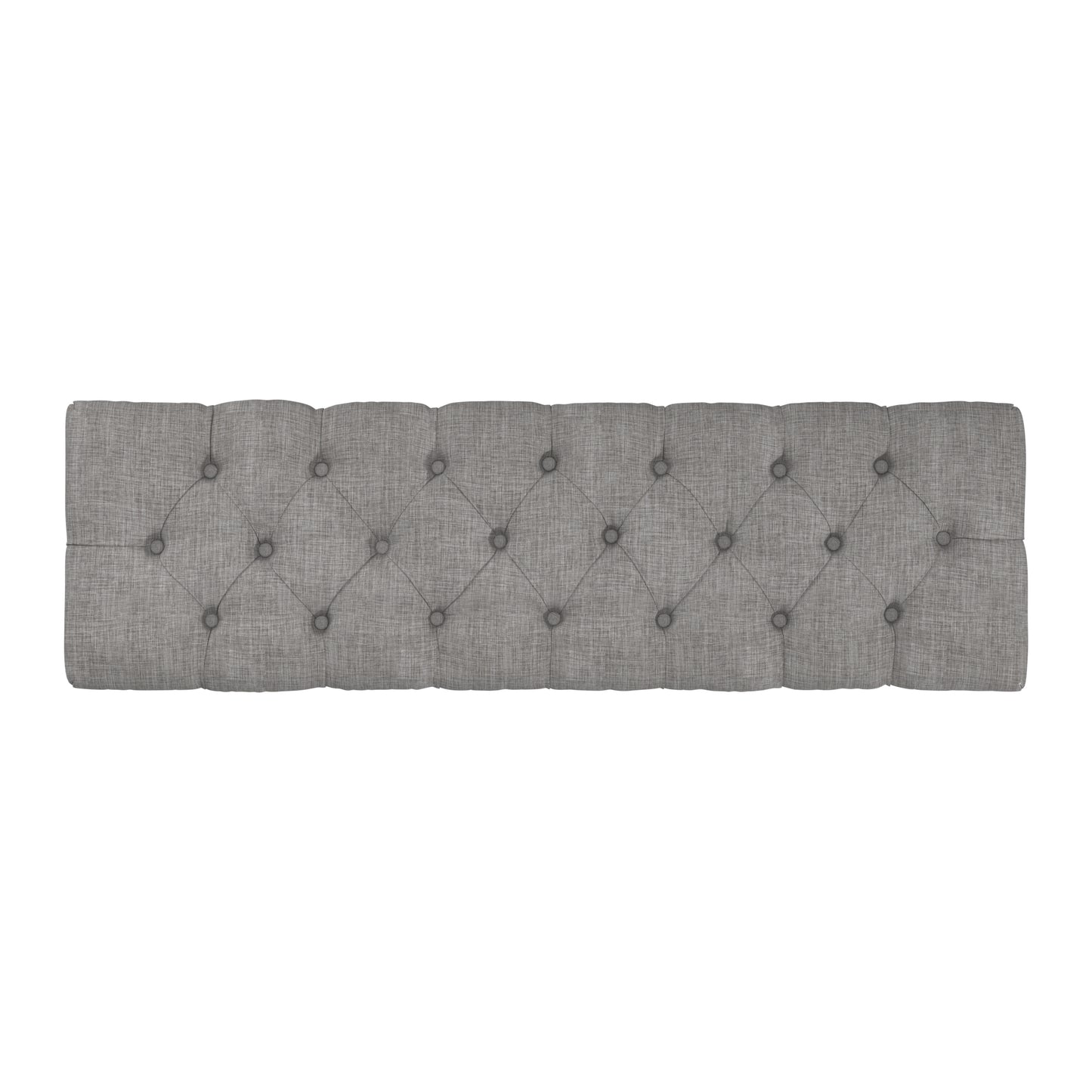 Premium Tufted Reclaimed 52-inch Upholstered Bench - Grey Linen