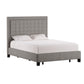 Square Button-Tufted Upholstered Platform Bed - Grey, Queen