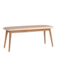 Mid-Century Modern Tapered Upholstered Dining Bench - Natural Finish