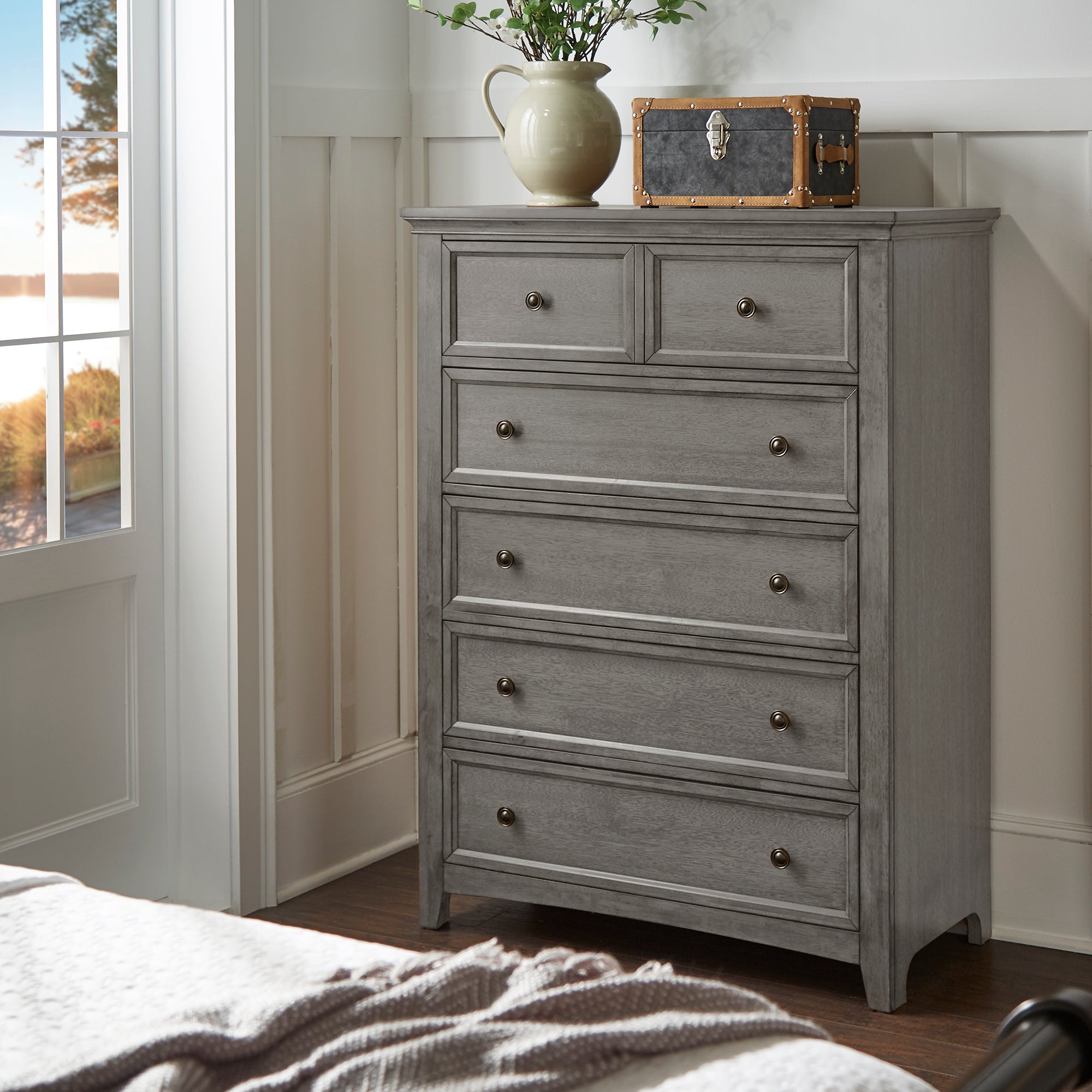 5-Drawer Wood Modular Storage Chest - Antique Gray by iNSPIRE Q Classic iNSPIRE Q Home 5-Drawer Wood Modular Storage Chest - Antique Gray by iNSPIRE Q Classic iNSPIRE Q Home