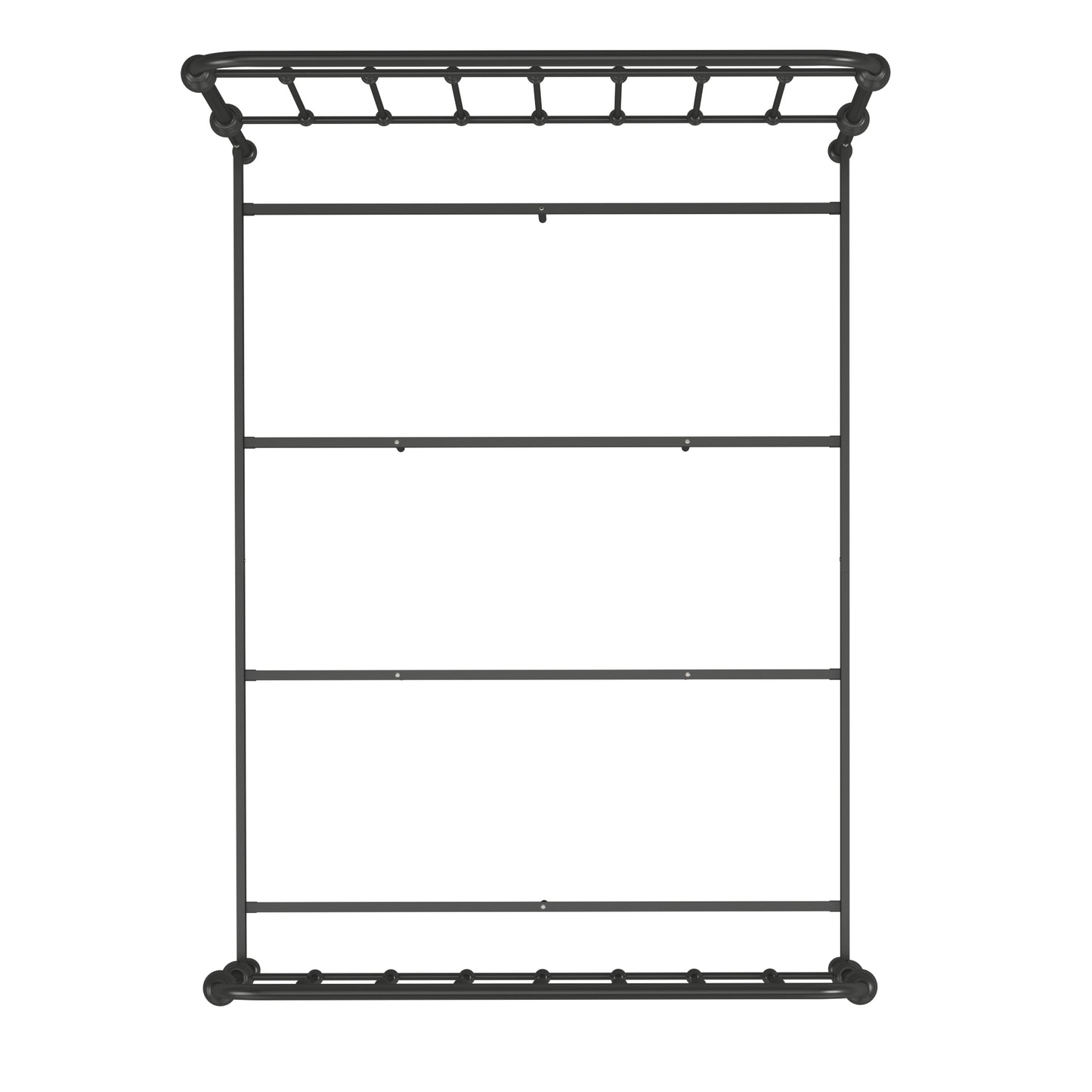 Antique Graceful Victorian Iron Metal Bed - Dark Bronze, Queen (Queen Size)