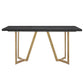Black and Distressed Gold Finish Dining Table