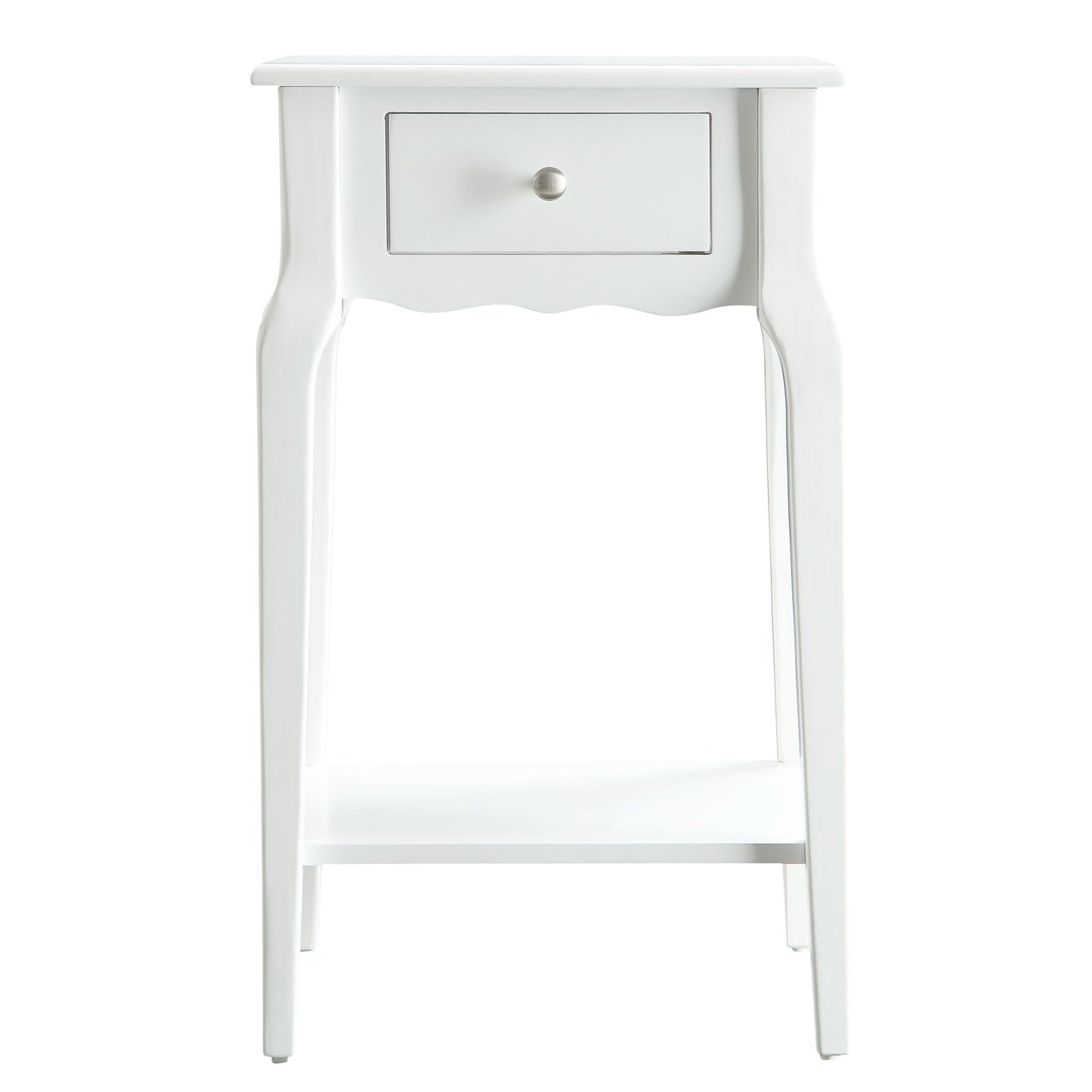 1-Drawer Wood Storage End Table - White