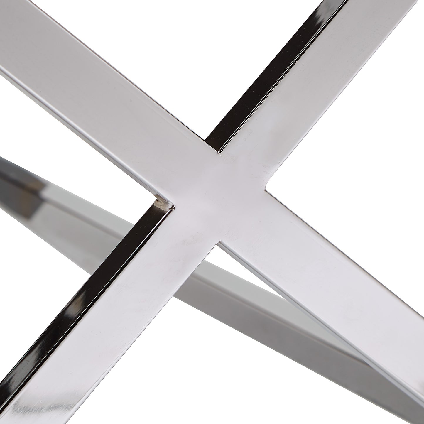 X-Base Mirrored Accent Campaign Table - Chrome