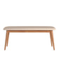 Mid-Century Modern Tapered Upholstered Dining Bench - Natural Finish