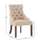 Linen Curved Back Tufted Dining Chairs (Set of 2) - Beige Linen