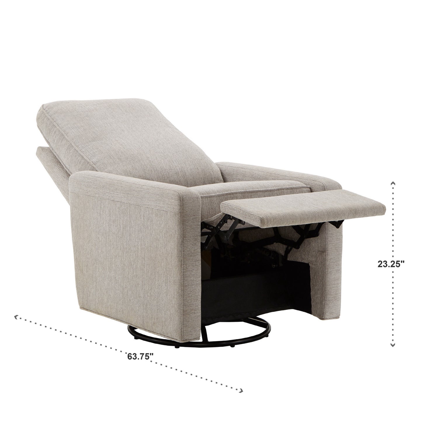 Push Back Swivel Recliner Chair - Gray Fabric