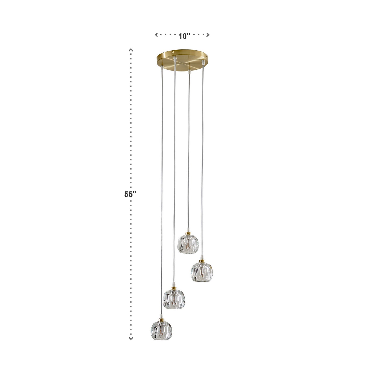 Round Crystal LED Pendant / Chandelier - 4 - Light