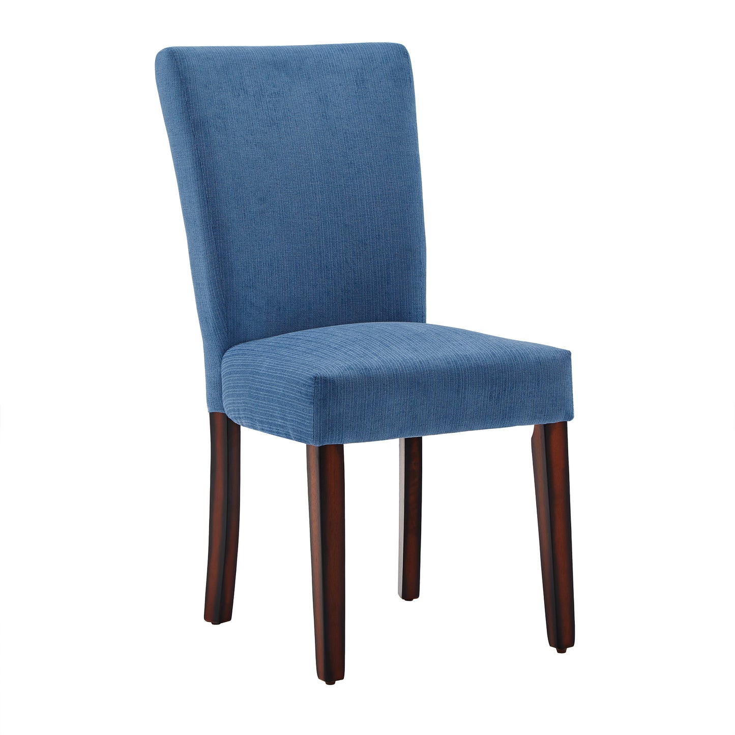 Chenille Parsons Dining Chairs (Set of 2) - Espresso Finish, Royal Blue Chenille