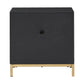 26" Tall 2 - Drawer Nightstand - Black Finish, Gold Accent