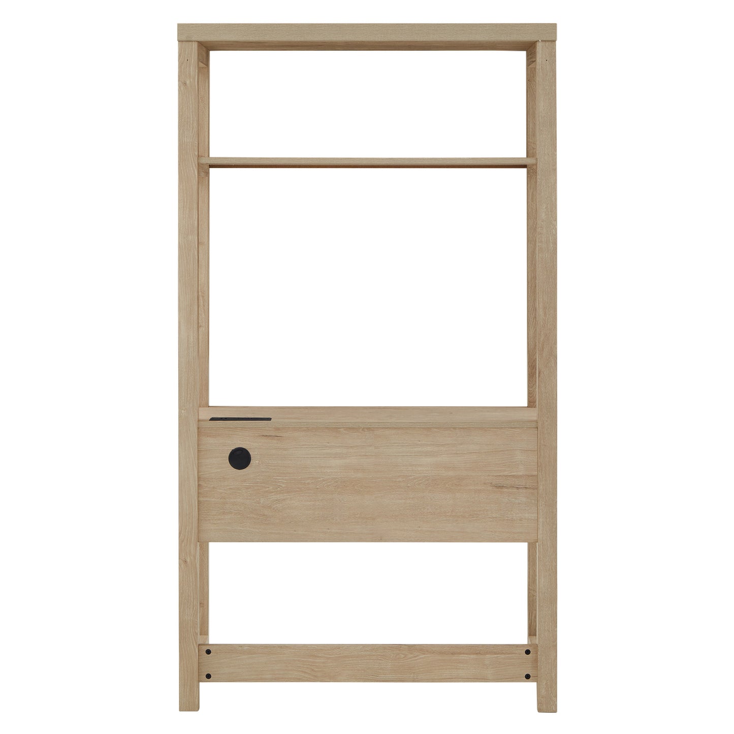 38 in. Wall Bookshelf with Desk and USB Charger - Light Ash Finish