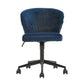 Curved Back Velvet Wave Pattern Office Chair - Navy Blue