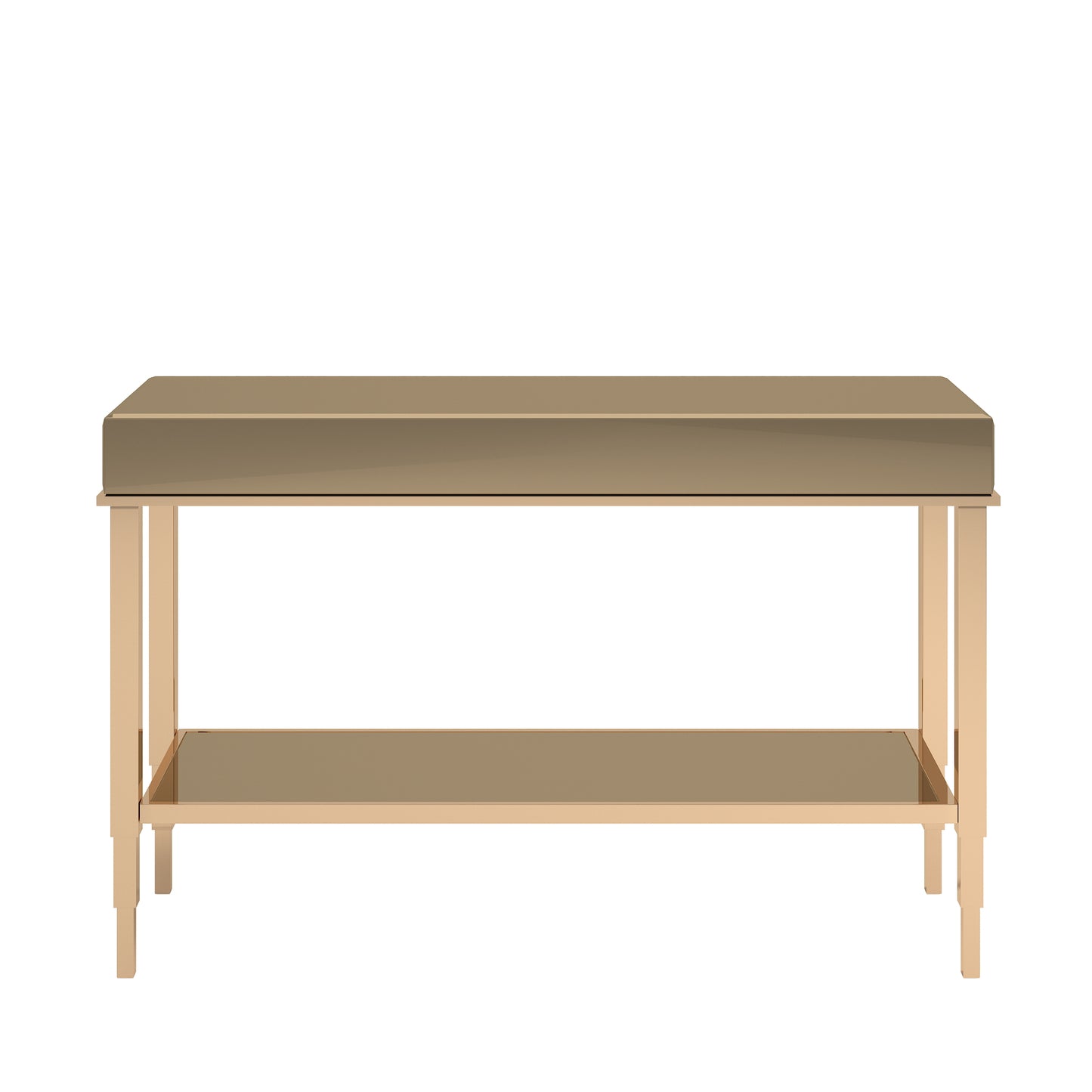 Mirrored 1-Drawer TV Stand - Champagne Gold