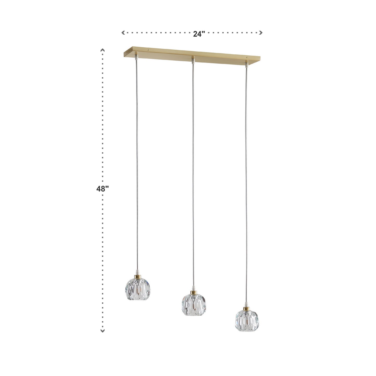 Round Crystal LED Pendant / Chandelier - 3 - Light