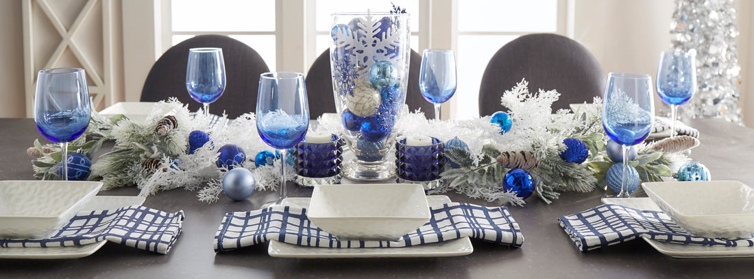 'Blue Christmas' Table Setting