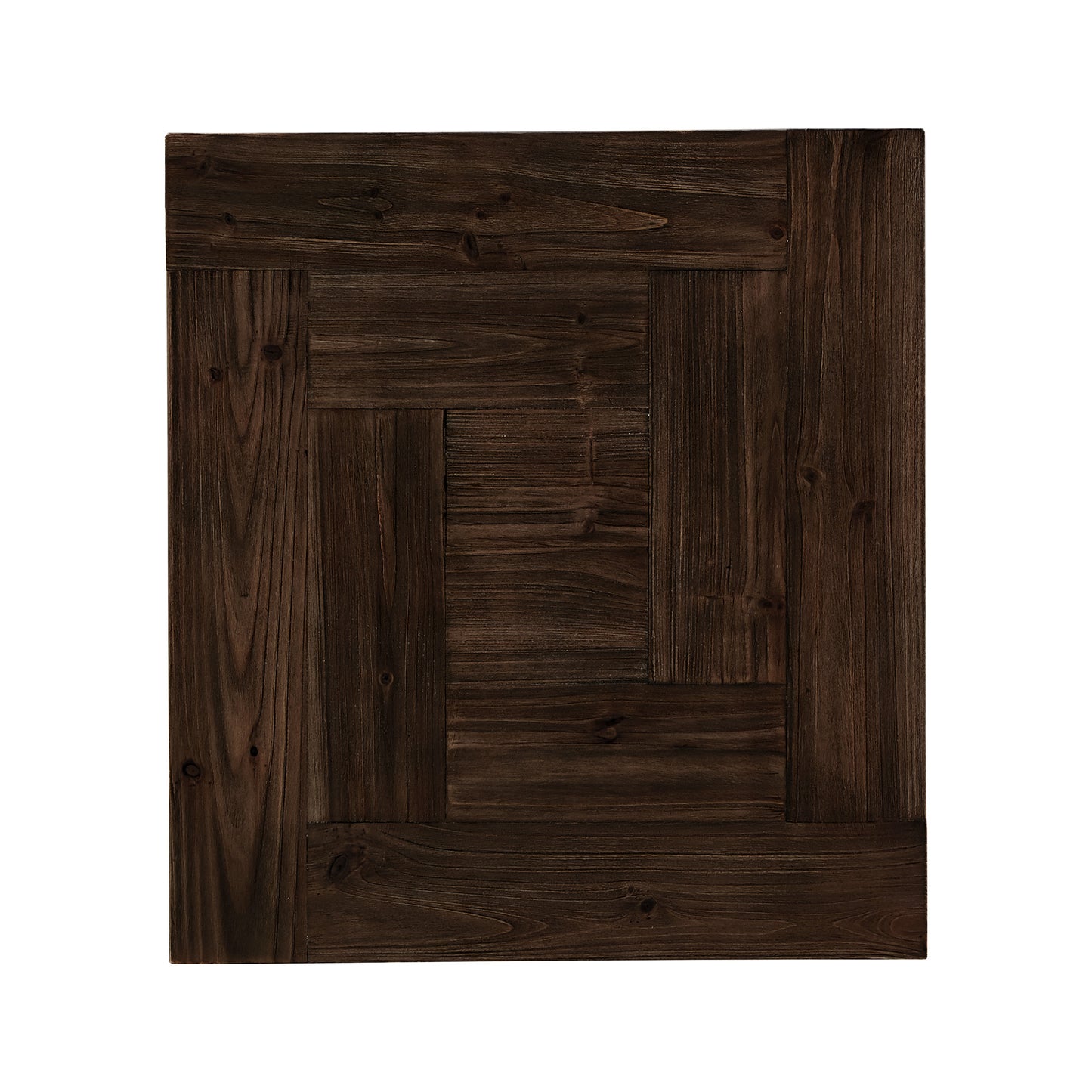 Stainless Steel Rectangular End Table - Brown Finish Top