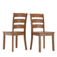 Ladder Back Wood Dining Chairs (Set of 2) - Oak Finish