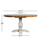 Two-Tone Oval Solid Wood Top Extending Dining Table - Oak Top with Oak Base