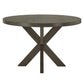 Weathered Wood Finish Table with Cross Base - Grey, 48" Round Dining Table