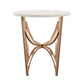 Champagne Gold Finish Table Set with White Faux Marble Top - End Table and Coffee Table