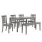 60-inch Rectangular Antique Grey Dining Set - Mission Back Chairs, 6-Piece Set