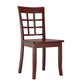 Wood 5-Piece Breakfast Nook Set - Antique Berry Red Finish, Window Back, Round Table