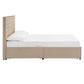 Nailhead Linen Headboard Storage Platform Bed - King Size (King Size)