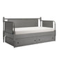 Traditional Beaded Wood Daybed - Antique Grey, With Trundle
