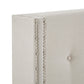 Nailhead Wingback Button Tufted Headboard - Cream White Linen, Queen