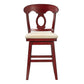 Napoleon Back Counter Height Wood Swivel Chair - Antique Berry Finish