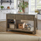 Reclaimed Look Extendable Kitchen Island - Antique Grey Finish, Stainless Steel Top