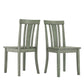 Slat Back Wood Dining Chairs (Set of 2) - Antique Sage Finish