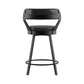 Faux Leather Metal Swivel 25" Counter Height Stools (Set of 2) - Black