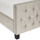 Tufted Nailhead Chesterfield Platform Bed with Footboard - Queen