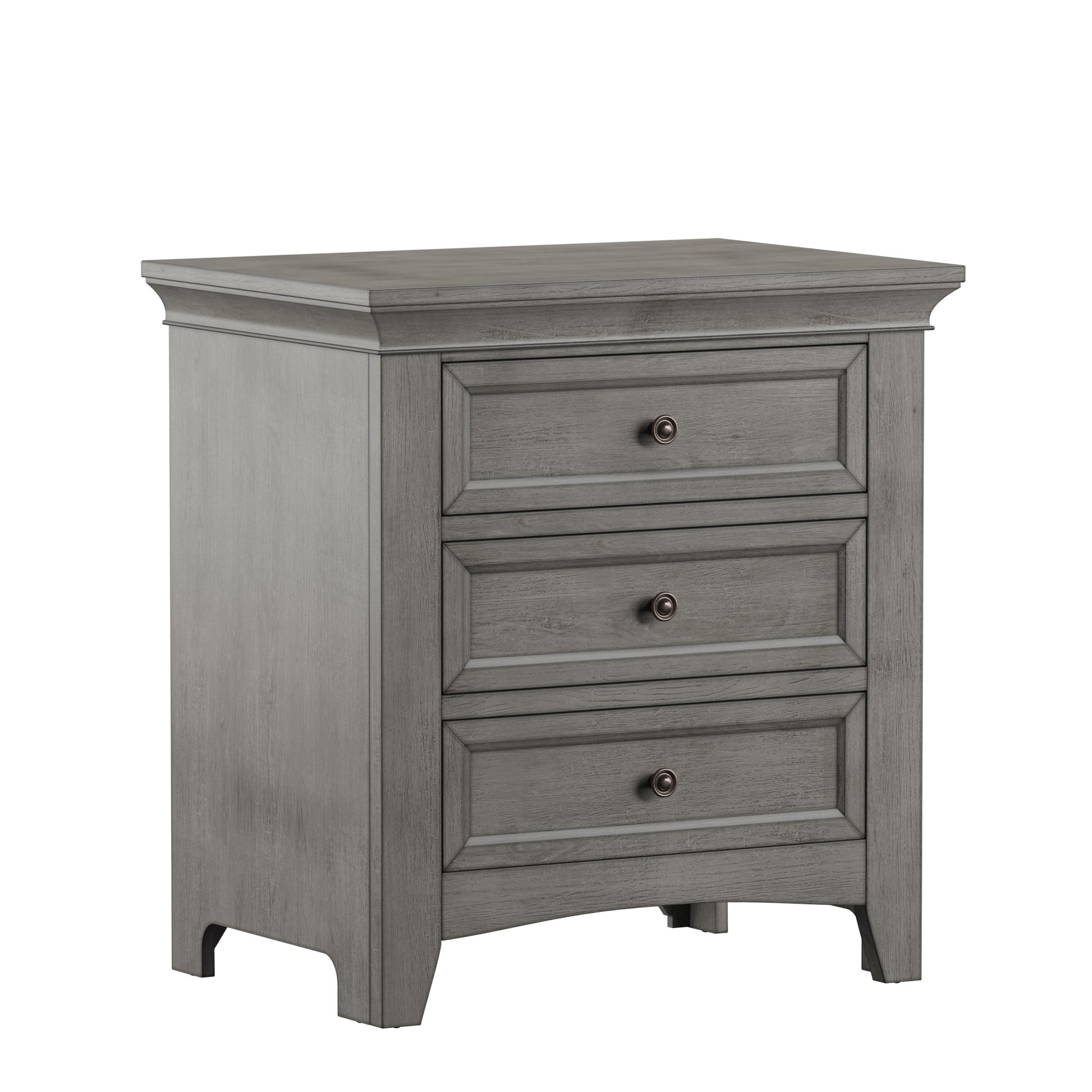 3-Drawer Wood Modular Storage Nightstand with Charging Station - Grey by iNSPIRE Q Classic iNSPIRE Q Home 3-Drawer Wood Modular Storage Nightstand with Charging Station - Grey by iNSPIRE Q Classic iNSPIRE Q Home