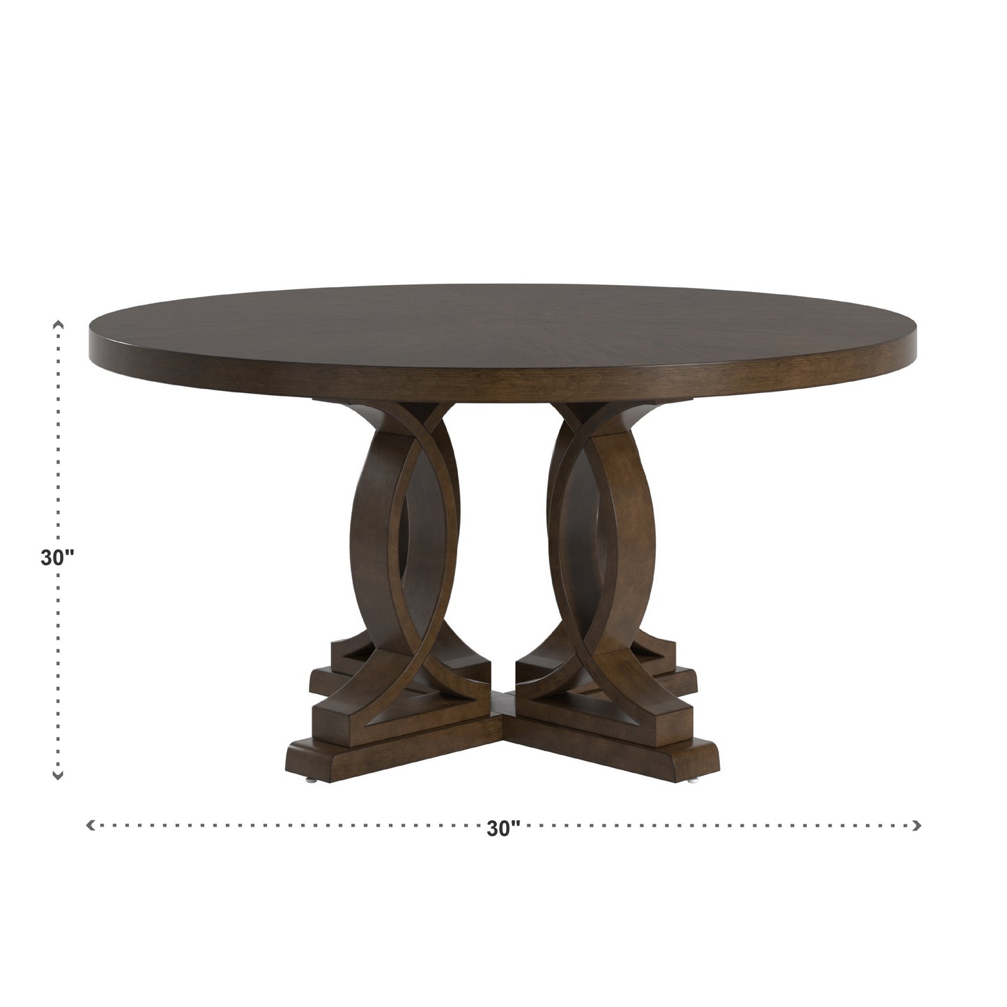 Dark Walnut Finish 60-inch Round Dinning Table