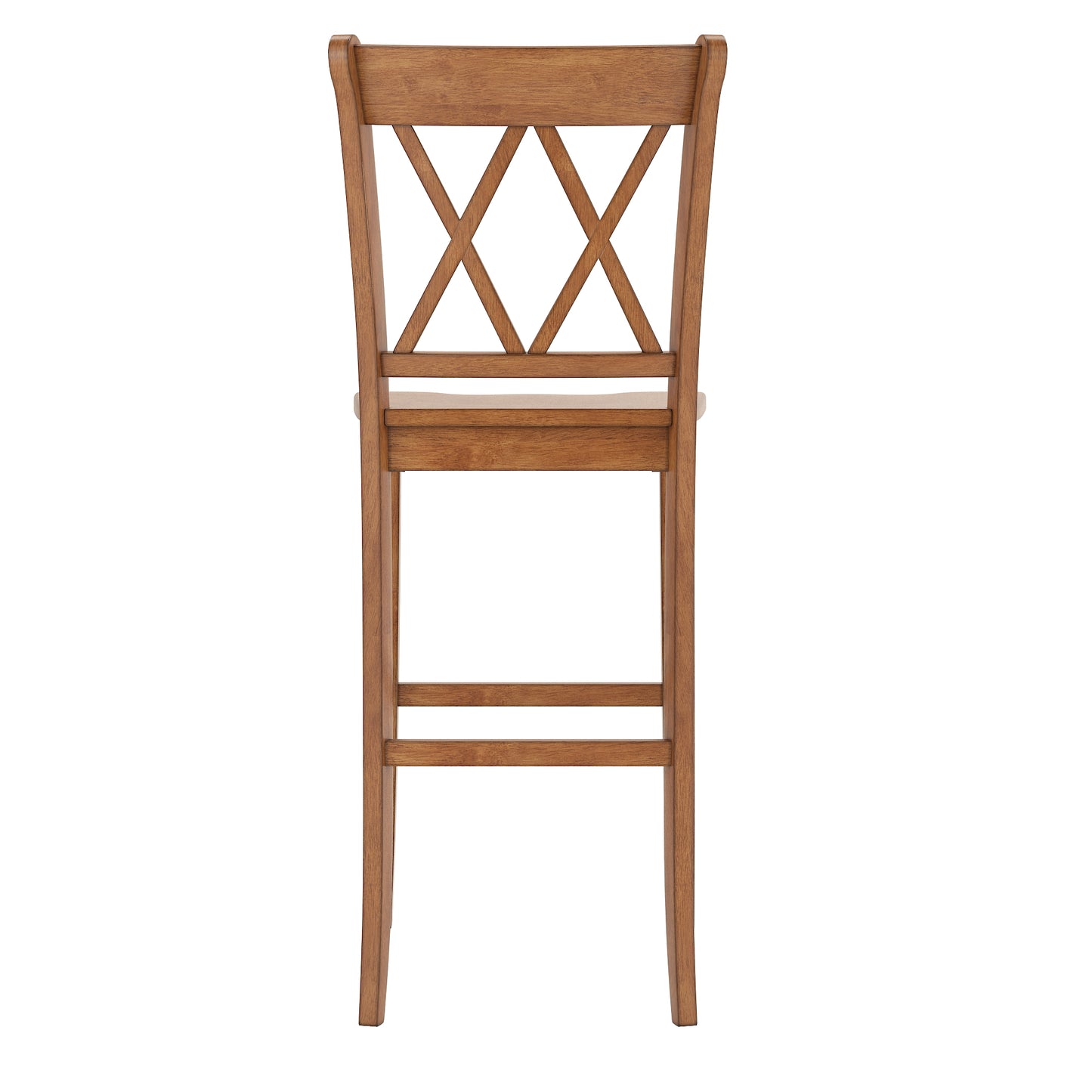 X-Back Bar Height Chairs (Set of 2) - Oak Finish