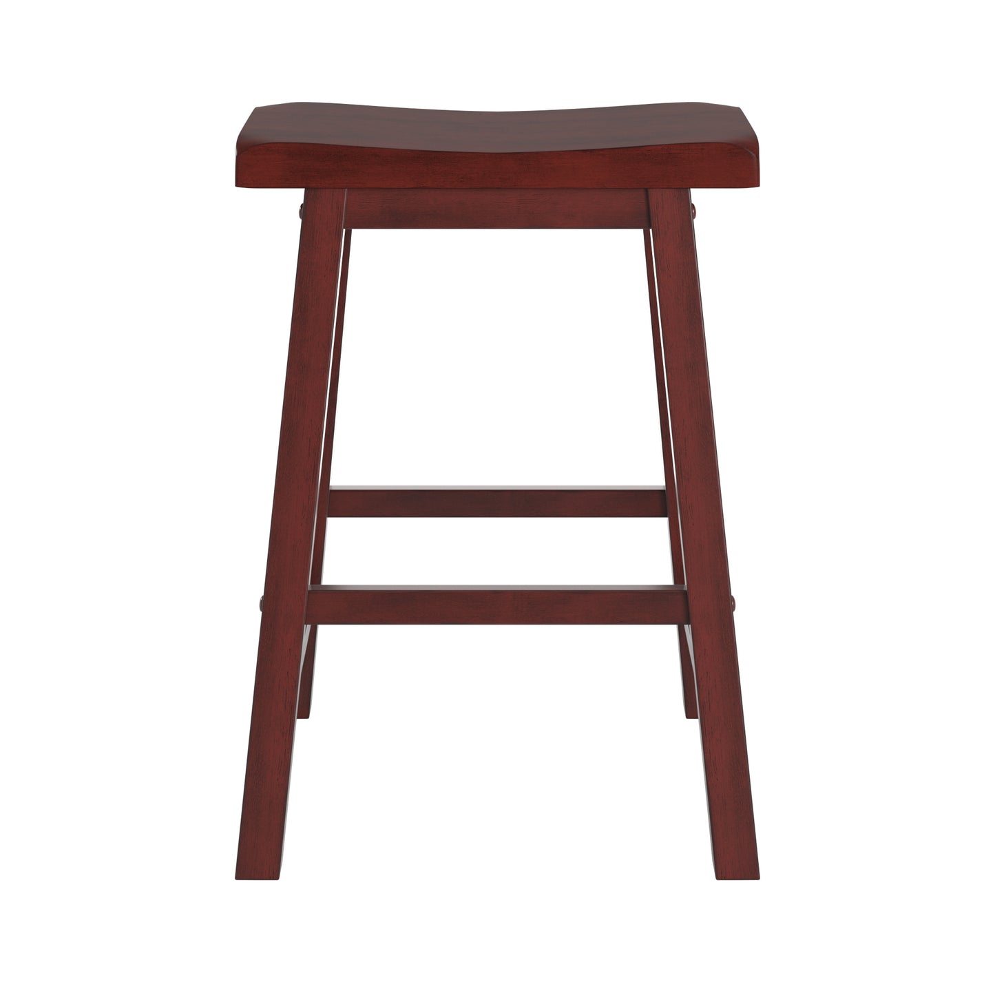 Saddle Seat 24" Counter Height Backless Stools (Set of 2) - Antique Berry Finish