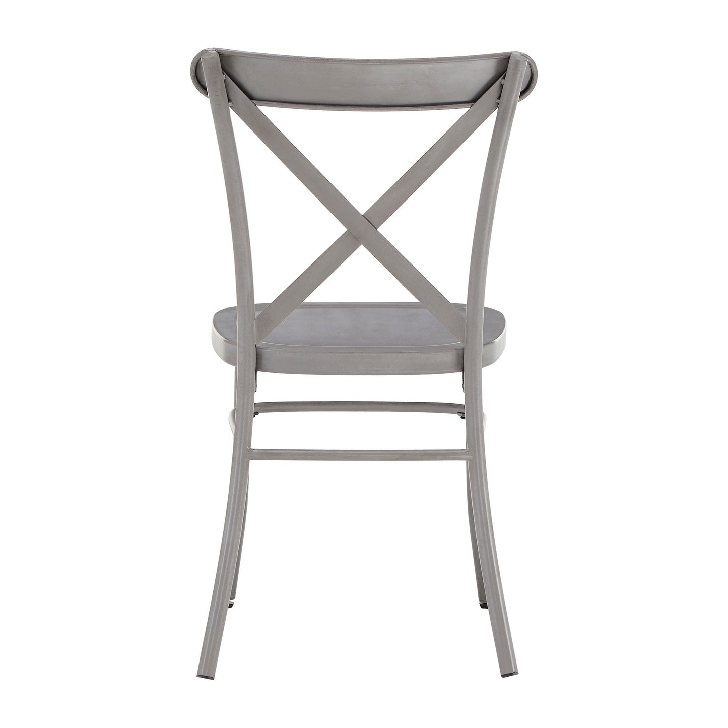 Metal Dining Chairs (Set of 2) - Antique Grey Finish