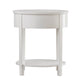 1-Drawer Oval End Table - White